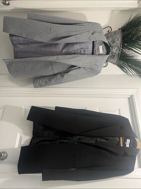Calvin Klein Gray Pinstripe Blazer & Black Blazer Set - 2 blazers